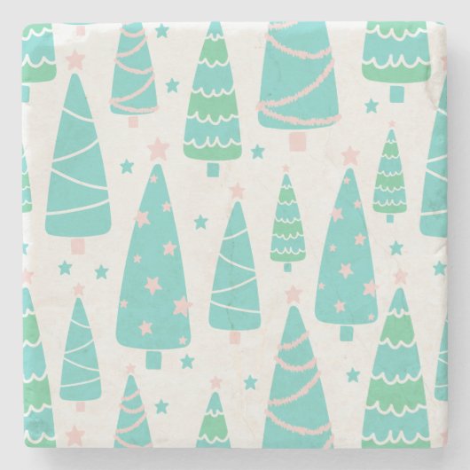 Kerstboombos Stenen Onderzetter (Voorkant)