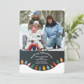 Kerstboombosfoto-feestkaart Feestdagenkaart (Staand voorkant)