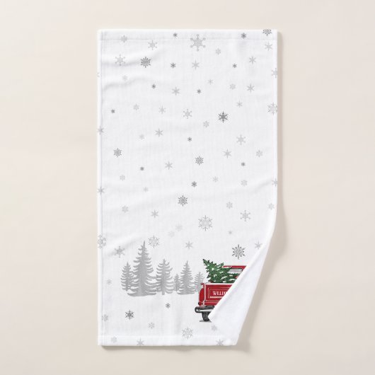  kerstboombosjes naam rode vrachtwagen bad handdoek (Handdoek)