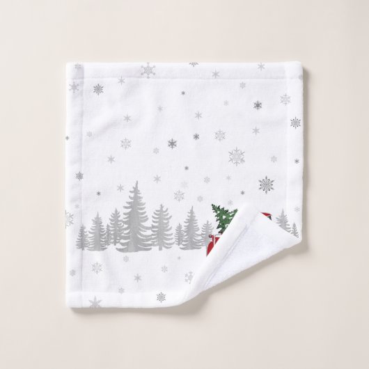  kerstboombosjes naam rode vrachtwagen bad handdoek (Wasdoekje)