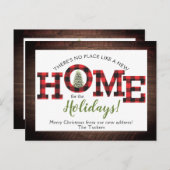 kerstboombuffel met geplakt Rustic New HOME Postc Briefkaart (Voorkant / Achterkant)