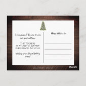 kerstboombuffel met geplakt Rustic New HOME Postc Briefkaart (Achterkant)