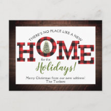 kerstboombuffel met geplakt Rustic New HOME Postc