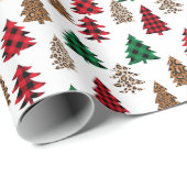 kerstboombuffels en luipaard cadeaupapier (Rol Hoek)