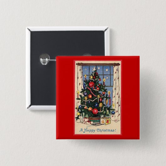 kerstboomButton Vierkante Button 5,1 Cm (Voorkant /achterkant)