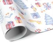 kerstboomcadeau snoep waterverf ster wit cadeaupapier (Rol Hoek)