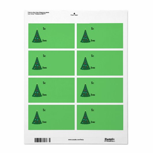 kerstboomcadeaulabel etiket (Full Sheet)