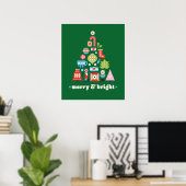 Kerstboomcadeaus Merry & Bright Poster (Thuiskantoor)