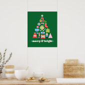 Kerstboomcadeaus Merry & Bright Poster (Keuken)
