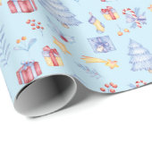 kerstboomcadeautje snoep blauw cadeaupapier (Rol Hoek)