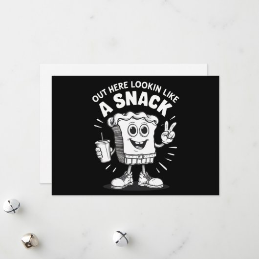 Kerstboomcake die eruitziet als een snack hierbuit feestdagenkaart (Voorkant / Achterkant in situ)