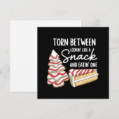 Kerstboomcake verscheurd tussen eruitzien als een  feestdagenkaart (Voorkant / Achterkant)