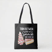 Kerstboomcake verscheurd tussen eruitzien als een tote bag (Voorkant)