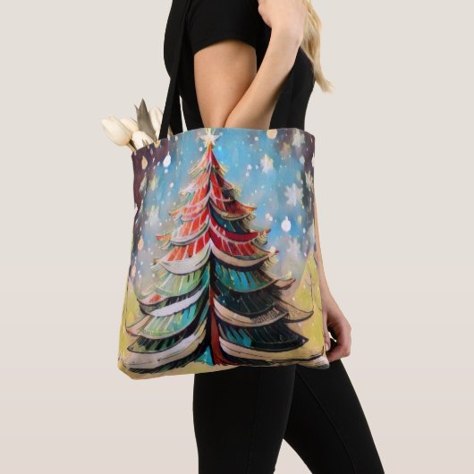 kerstboomCanvas tas (Dichtbij)