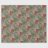 Kerstboomdame in de Rode Dress Rustic Barn Board Cadeaupapier (Vlak)