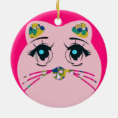 kerstboomdecoratie rond kat keramisch ornament (Achterkant)