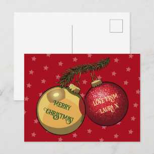 Kerstboomdecoraties Aangepaste Tekst Kunstwerk Briefkaart