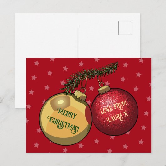 Kerstboomdecoraties Aangepaste Tekst Kunstwerk Briefkaart (Voorkant / Achterkant)