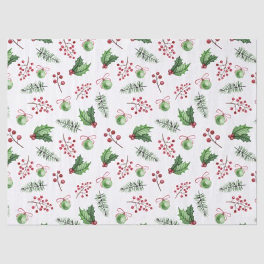 Kerstboomdecoraties & Hulst Tissuepapier (Voorkant)