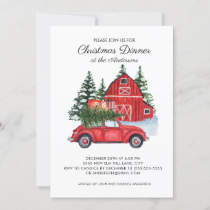 kerstboomdiner met rode kruis kaart