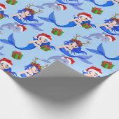 kerstboomdolfijnen cadeaupapier (Hoek)