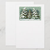 kerstboomfamilie briefpapier (Voorkant / Achterkant)