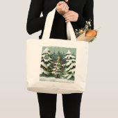 kerstboomfamilie grote tote bag (Voorkant (product))