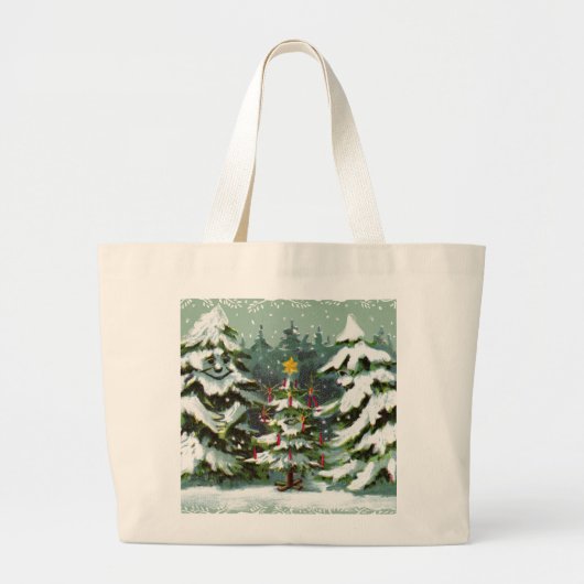kerstboomfamilie grote tote bag (Voorkant)