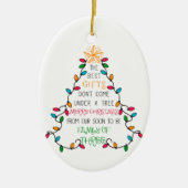 kerstboomfamilie met 3 aankondiging van zwangersch keramisch ornament (Voorkant)