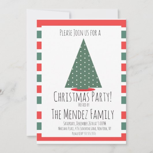 kerstboomfeest met kerstfeest kaart (Voorkant)