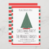 kerstboomfeest met kerstfeest kaart (Voorkant / Achterkant)