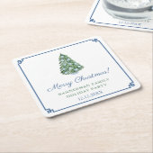 Kerstboomfeest met legante Chinoiserie Kartonnen Onderzetters (Schuin)