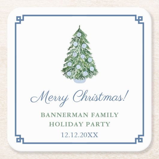 Kerstboomfeest met legante Chinoiserie Kartonnen Onderzetters (Voorkant)