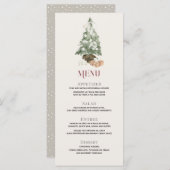 Kerstboomfeest Waterverf feestdag Menu (Voorkant / Achterkant)