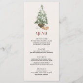 Kerstboomfeest Waterverf feestdag Menu (Voorkant)