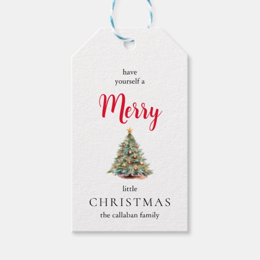 kerstboomfeestdag cadeaulabel (Voorkant)