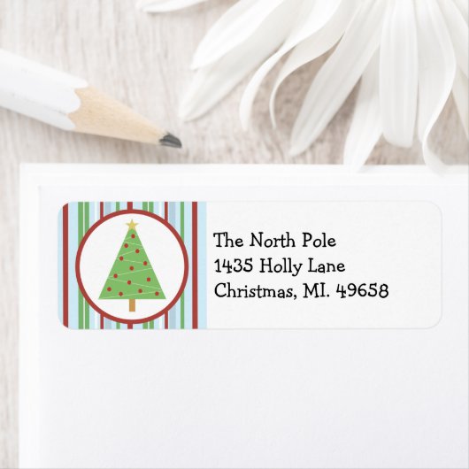 kerstboomfeestdag etiket (Insitu)