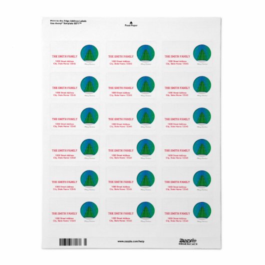  kerstboomfeestdag etiket (Full Sheet)