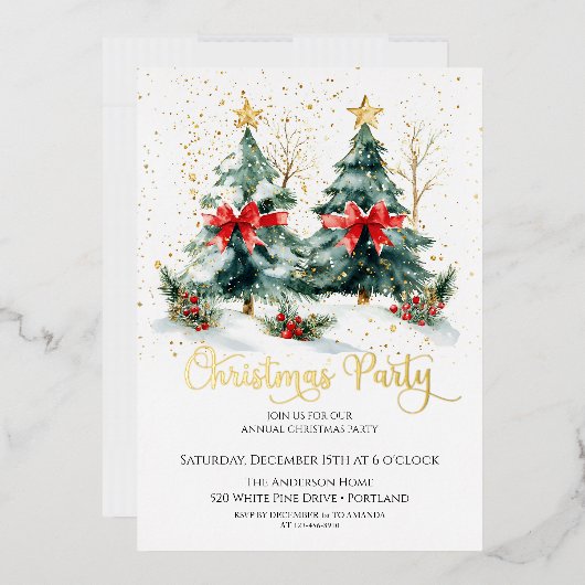 kerstboomfeestdag folie uitnodiging (Envelop)