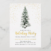 kerstboomfeestdag folie uitnodiging (Voorkant)