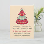 kerstboomfeestdag in Cute Pattern Kaart (Staand voorkant)