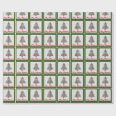 Kerstboomfeestdag in Roestland Cadeaupapier (Vlak)