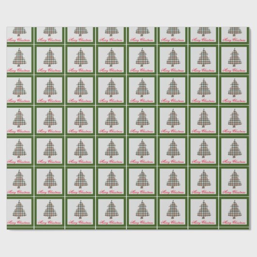 Kerstboomfeestdag in Roestland Cadeaupapier (Vlak)