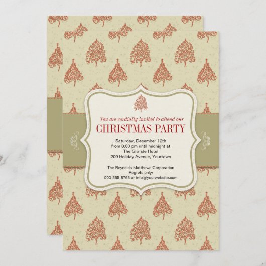 kerstboomfeestdag kaart (Voorkant / Achterkant)