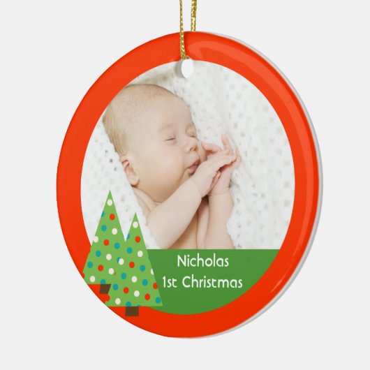 kerstboomfeestdag keramisch ornament (Links)