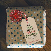 kerstboomfeestdag met Trendy Typography Cadeaulabel