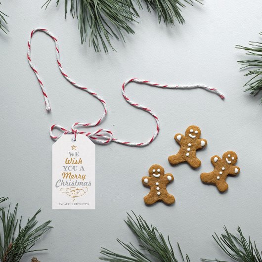 kerstboomfeestdag met Trendy Typography Cadeaulabel