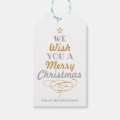 kerstboomfeestdag met Trendy Typography Cadeaulabel (Voorkant)