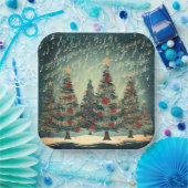 Kerstboomfeestdag Papieren Bordje (Feest)