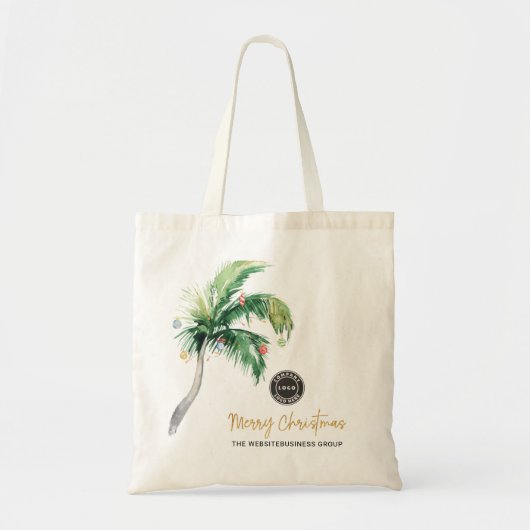 kerstboomfeestdag voor zakelijke Logo toevoegen Tote Bag (Voorkant)